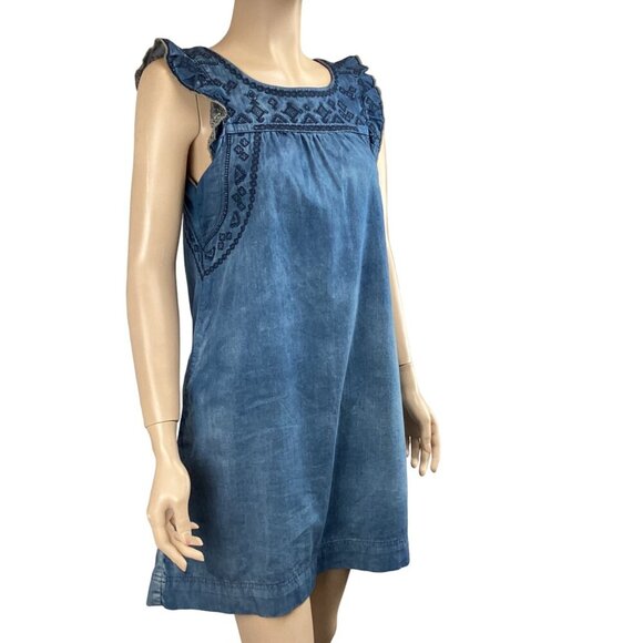 The‎ Impeccable Pig Denim Dress Size Small Embroidered Womens Embroiderey - Picture 4 of 7